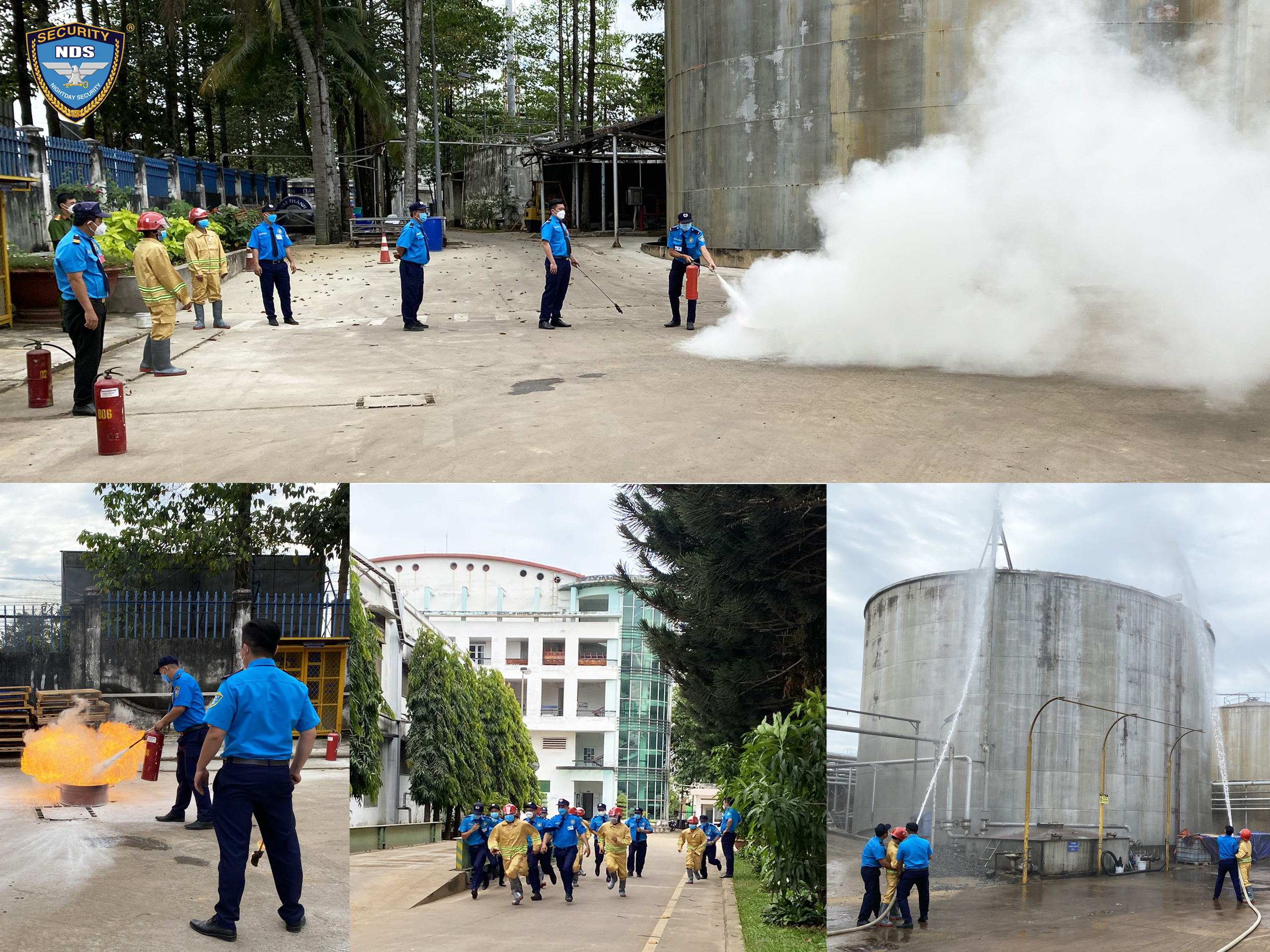 Pictures of fire drills at AB Mauri Company
