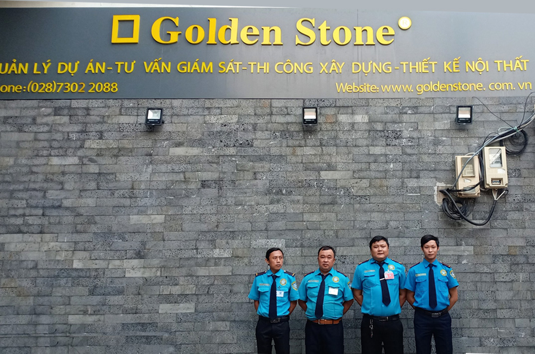 Lực lượng nhân viên bảo vệ ngày và đêm tại mục tiêu golden stone