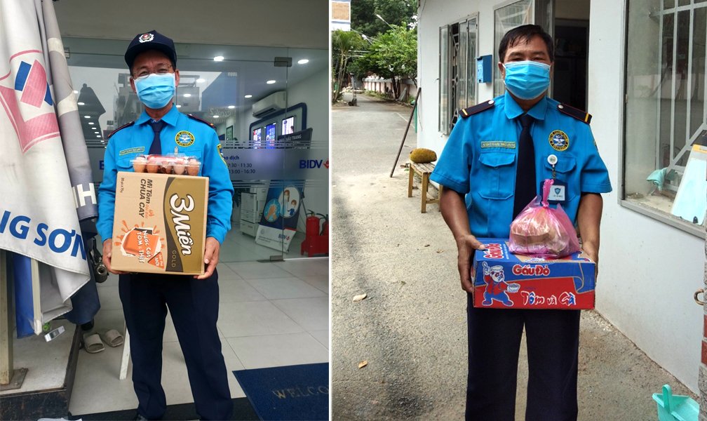Gifts sent to security guards with difficult circumstances in the pandemic season
