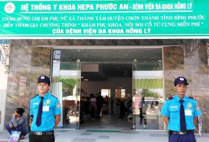 NDS guards providing professional security services at Hong Ly General Hospital